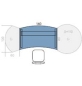 Preview: Arbeitstisch mit Bogenkanten 4-Fußgestell