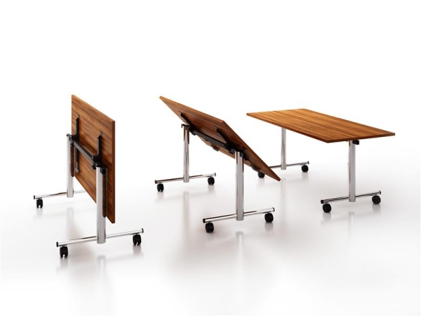 Tisch mit ablappbarer Tischplatte, fahrbar Ideal  für Büro, Seminar, Konferenz und Weiterbildung