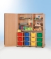 Preview: Garagenschrank mit 4 Schubladen- container bunt,150x190x50 cm