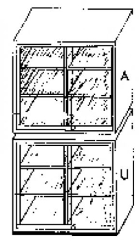 120G 50FAM | Aufsatzschrank mit Glasschiebetüren