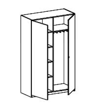 Bügelbrettschrank   BxHxT 120 x 190 x 50 cm