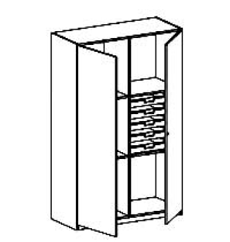 Webrahmenschrank   BxHxT 120 x 190 x 50 cm