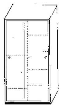 95H 60M | Hochschrank mit Holzschiebetüren