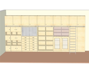 ErgoTray Klassenraumregal, 32 Boxen, BHT 139x83,5x40cm