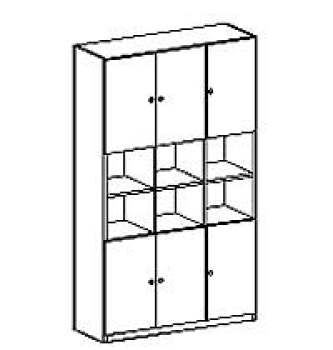 Lehrerfachschrank   BxHxT 120 x 190 x 40 cm