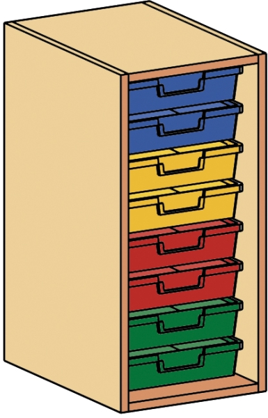 Materialcontainer als Aufsatzschrank   BxHxT 36 x 80 x 50 cm