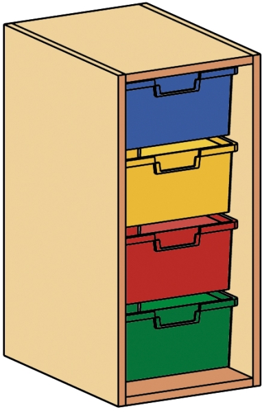 Materialcontainer als Aufsatzschrank   BxHxT 36 x 80 x 50 cm