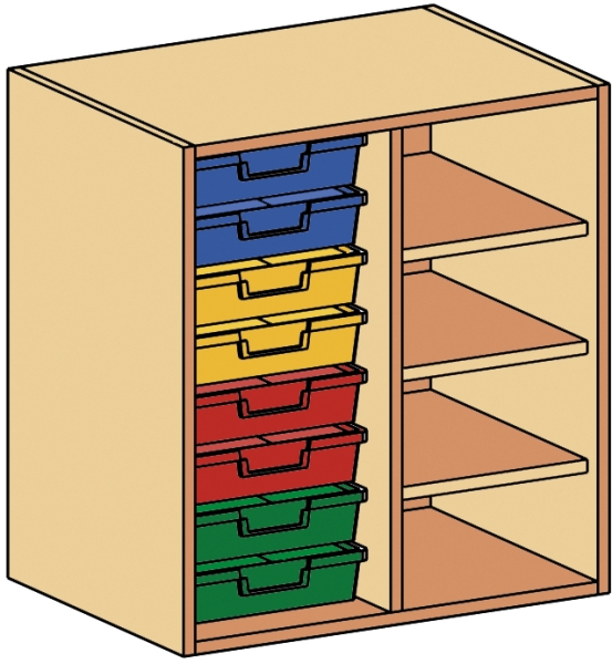 Materialcontainer als Aufsatzschrank   BxHxT 70,2 x 80 x 50 cm