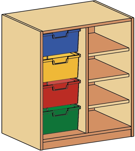 Materialcontainer als Unterschrank   BxHxT 70,2 x 80 x 50 cm